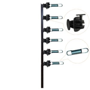 Parante inicio o terminación  con Aisladores doble pin look y resortes Cerco Eléctrico 6hilos