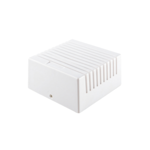 Sirena plástica de interior piezoeléctrica 12V, 300 mA formato cuadrado.