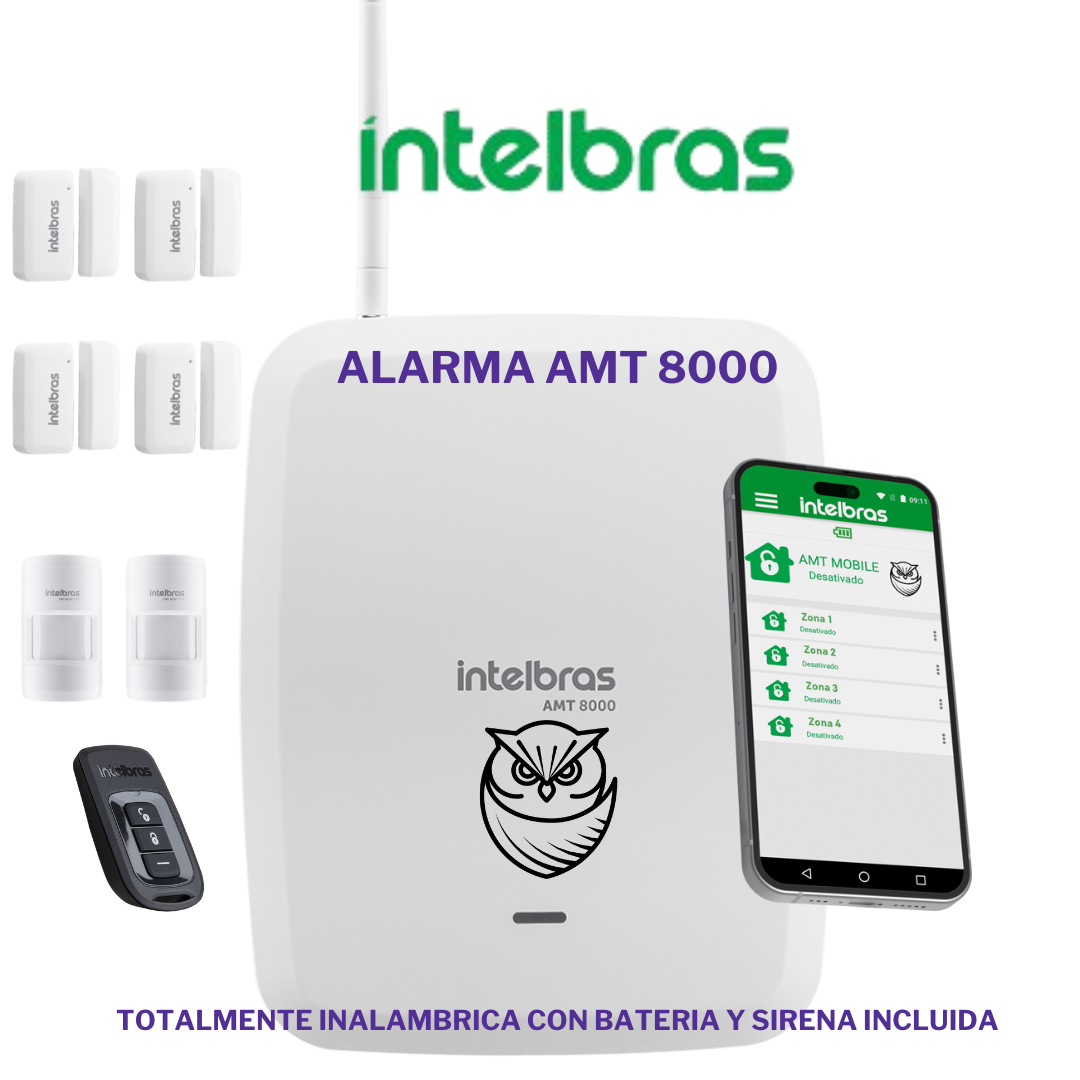 Kit Alarma Intelbras Amt8000 totalmente Inalambrica Monitoreo App 607