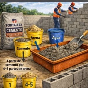 Mescla (cemento arena, piedra) por poste