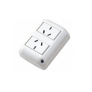 Llave 2 Tomas Exterior Caja Superficie  Blanco